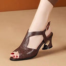 Sandálias Thalia Conforto de Couro com Recortes